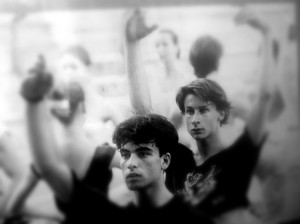 This is an image of Yannis & Tomi taking ballet class.