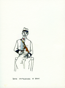Drawing of a black southern civil war soldier