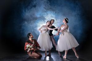 Group of dancers in a scene from Giselle