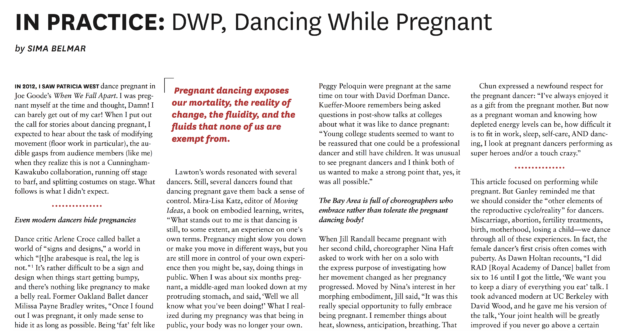 In Practice: DWP, Dancing While Pregnant