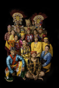 Group of dancers in traditional Philippine costumes