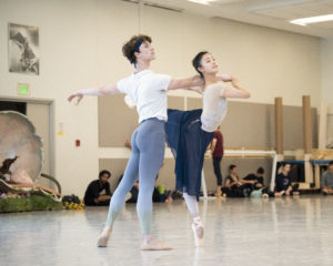two ballet partners in the studio