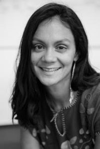 Black and white headshot of Amelia Uzategui Bonilla