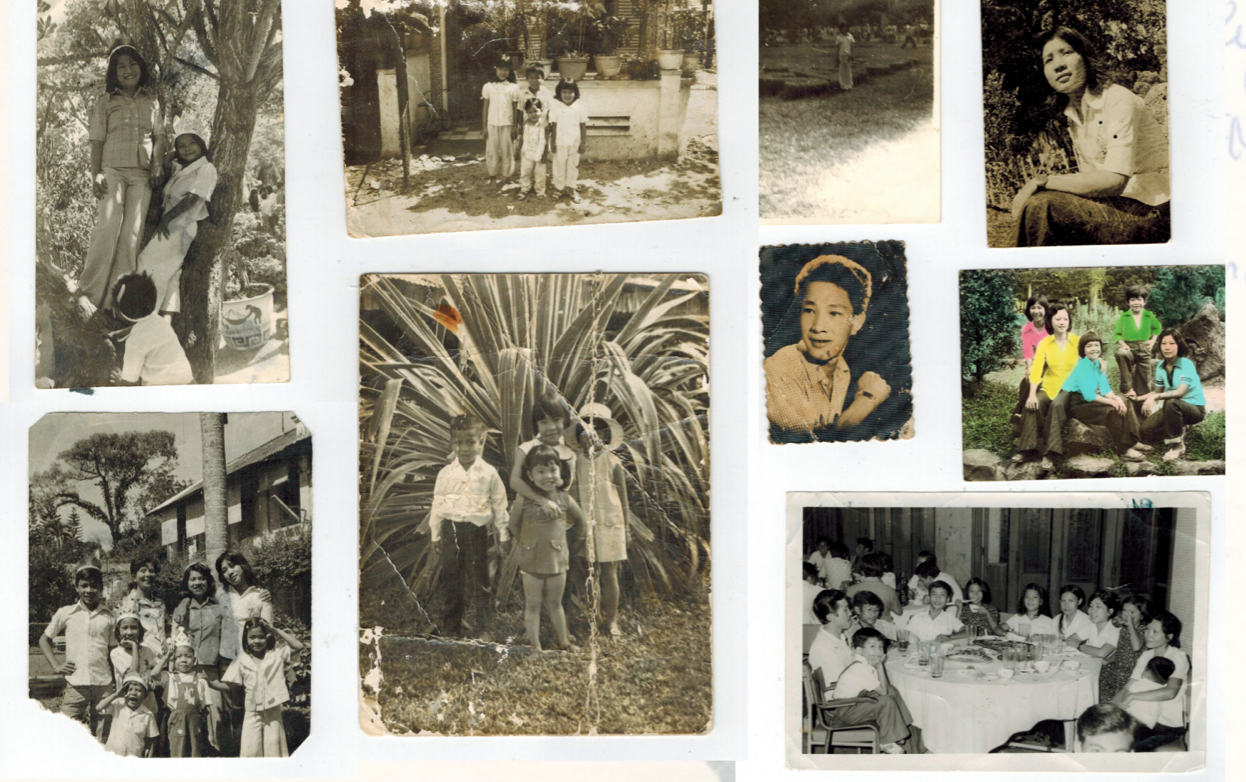 Scan of sepia toned family photographs.