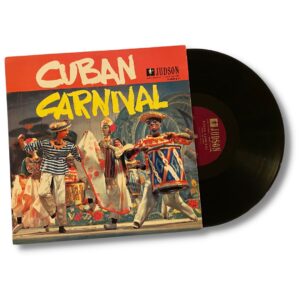 Album cover for Cuban Carnival with a record pulled out halfway.