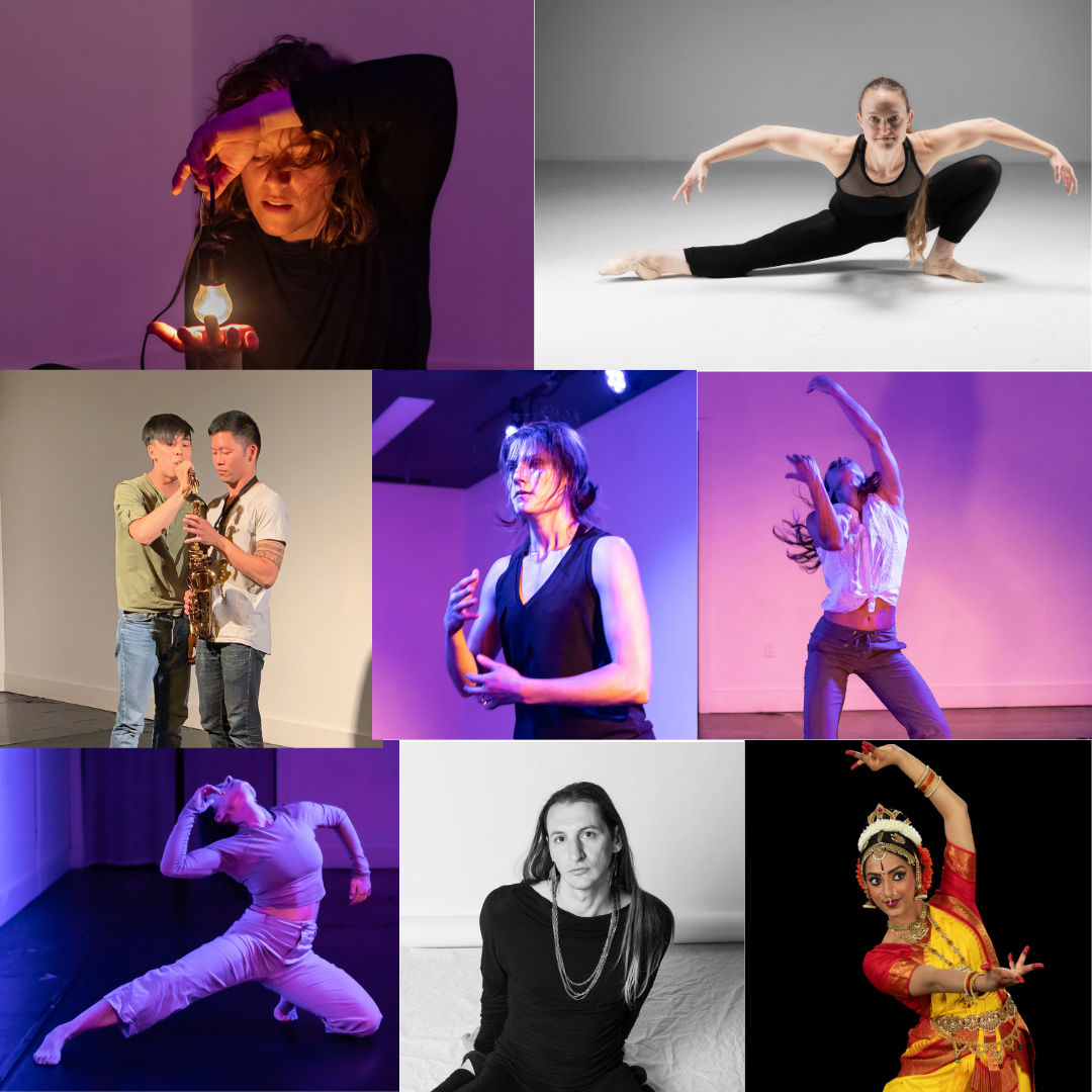 collage of eight images featuring dancers 