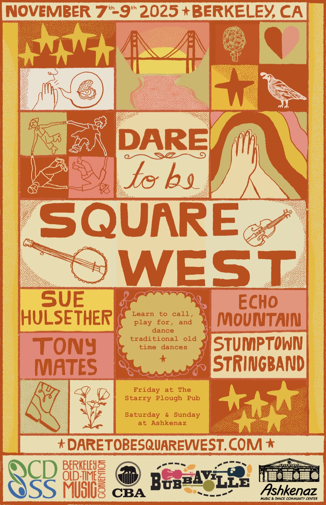 The image is a graphic celebrating aspects of square dancing.