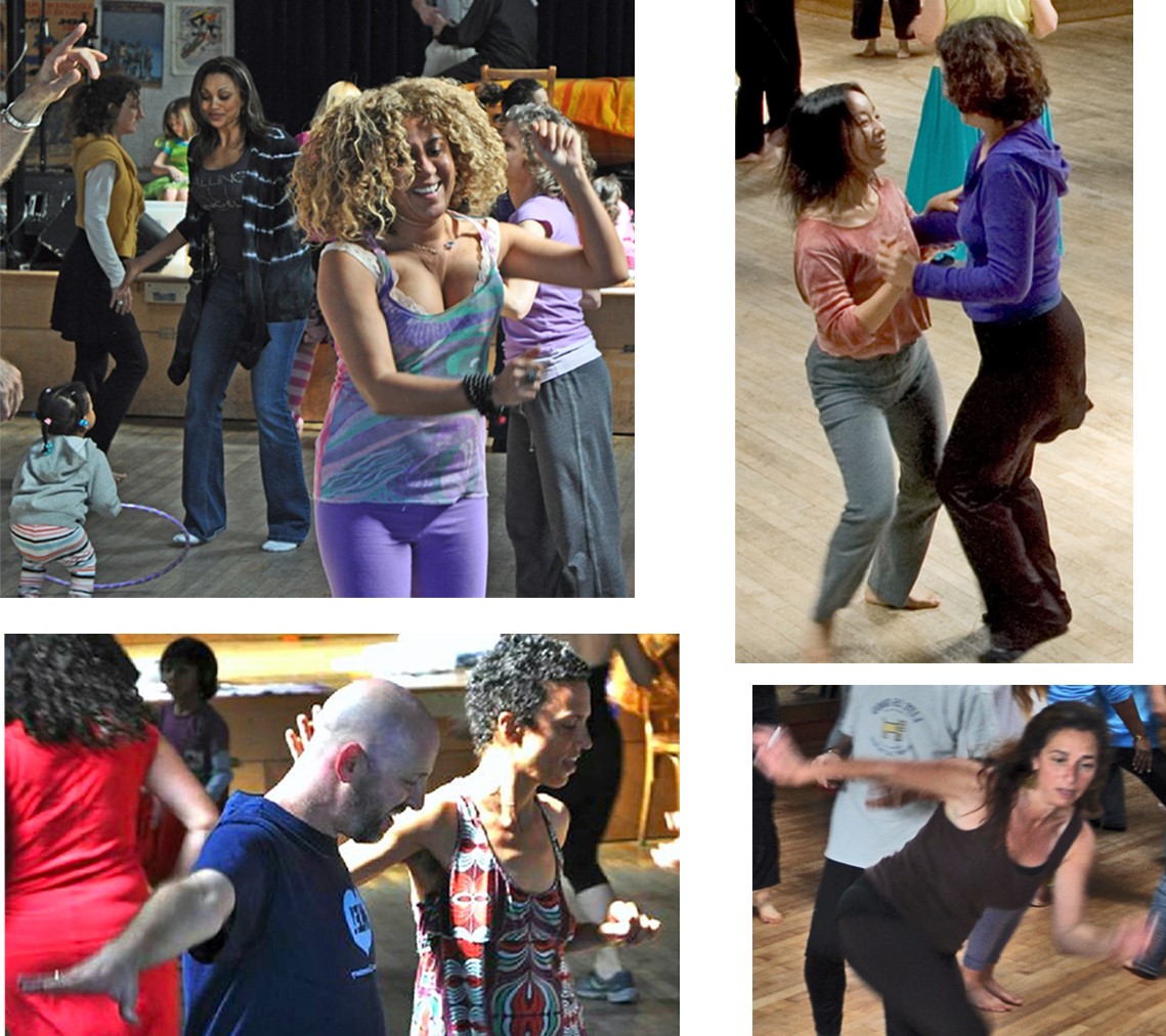 montage of photos of people dancing at Ashkenaz