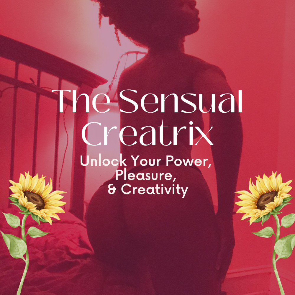 Woman, the workshop guide, sensual silhouette and sunflowers.