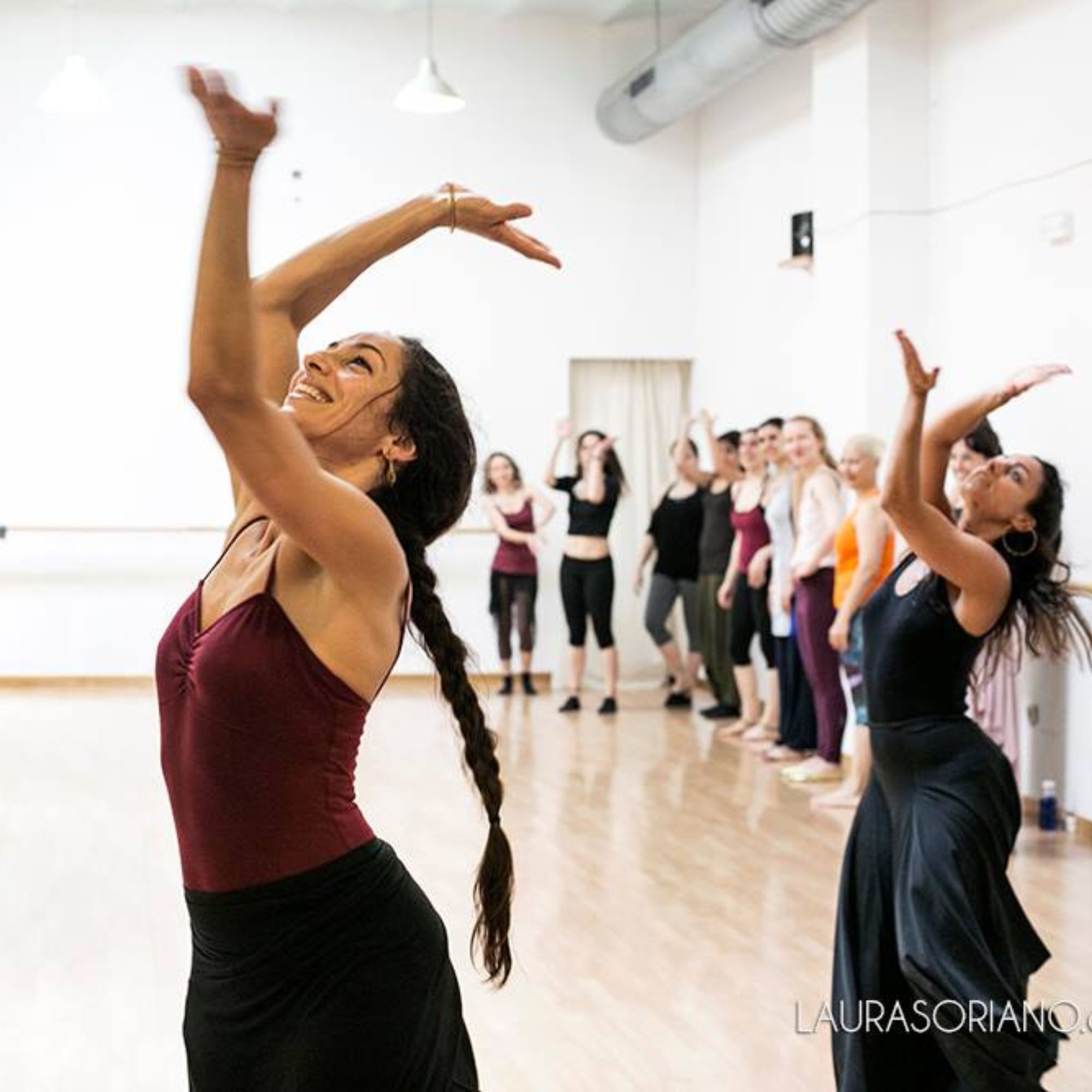 Miriam Peretz teaching a Nava Dance class