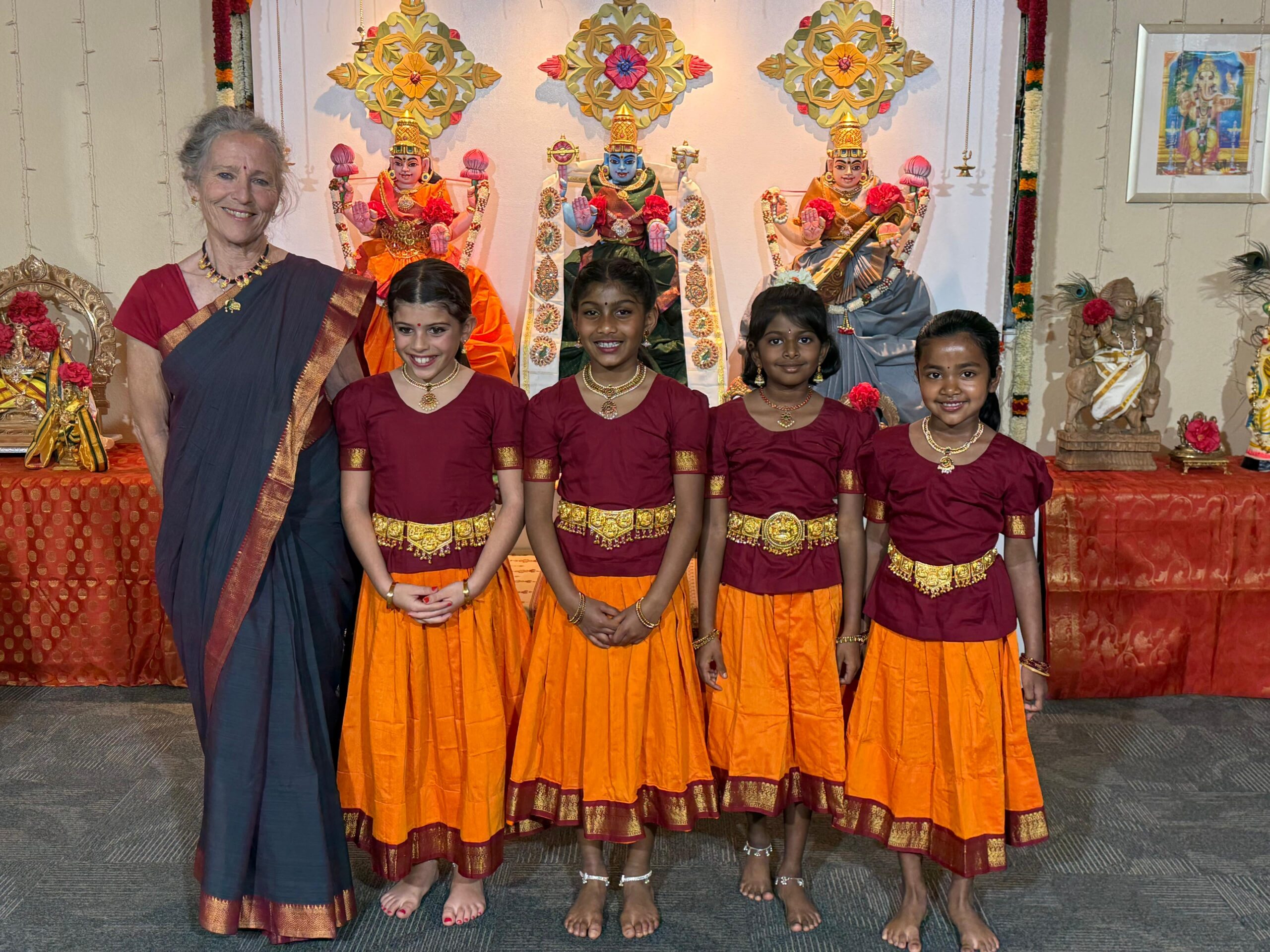 Barbara Framm with students 